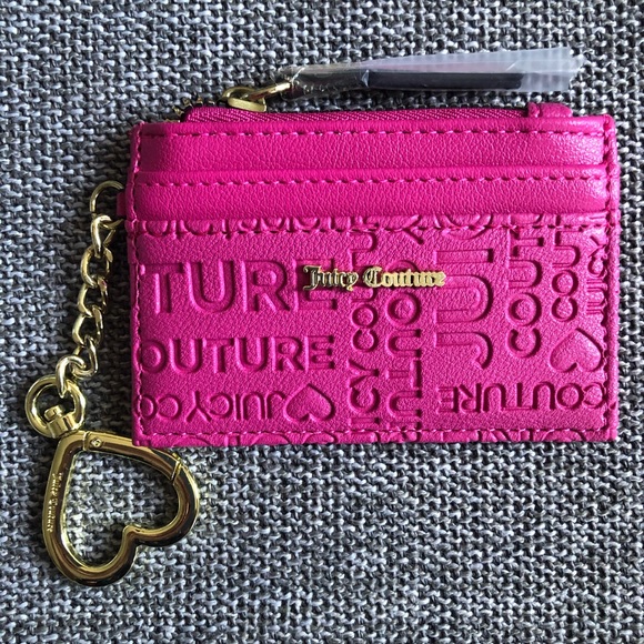 Juicy Couture Handbags - Juicy Couture Bestseller Raspberry Tart Magenta Cardholder Card Case Keychain